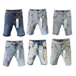 Men's Shorts Mens Shorts Casual Men Jeans Motorcycle Designer Mens Purple Straight Short Denim Pant Women Distressed Ripped Biker Blue Jean Shorts Slim Fitumt7