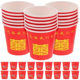 Disposable Cups Straws 100 Pcs China Drinking Holders Glasses Water Cup Paper Banquet Tumbler