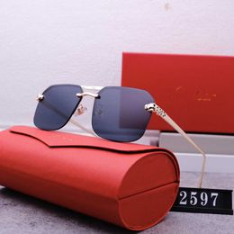 Brand New fashionable sunglasses for female drivers classic men frameless high-end and eye-catching
