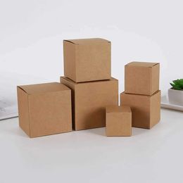 Gift Wrap 20 small cardboard boxes brown kraft paper white black red packaging used for handmade soap jewelry candy boxesQ240511