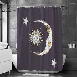 Shower Curtains 3D Classic Religion Sun Moon Pictures Custom Curtain Simple Background Bathroom Waterproof Partition Decoration With Hook