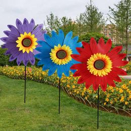 Garden Decorations Sunflower Windmills Wind Spinners For Home DIY Kids Outdoor Activities Layout Pinwheels Toys