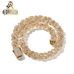 Street Wear Style Vvs1 Moissanite Iced Out Sier Diamond Infinity Cuban Link Chain For Men