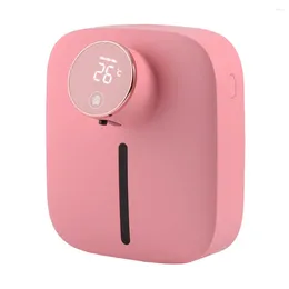 Liquid Soap Dispenser Automatic Wall-Mounted Temperature Display Foam Dispensers Hand Sanitizer Machine Pink