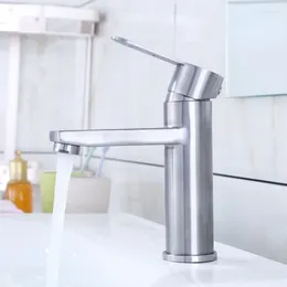 Bathroom Sink Faucets 304stainless Steel Brushed Basin Faucet Single Hole Square And Cold Mixing Vanity Bathtub Fauce
