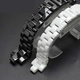 Watch Bands For J12 ceramics wristband womens mens strap Fashion black white 16mm 19mm Q240510