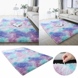 Carpets Thickened H Tie Dyed Silk Carpet Floor Mat Living Room Bedroom Entrance Kitchen Bathroom Blankets Decorative