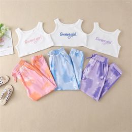 Clothing Sets Kids Toddler Baby Girls Summer Print Sleeveless Vest Pullover Long Pants Set Fashionable Trousers Clothes Leggings Shirts
