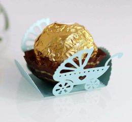 Party Favour 100pcs Baby Carriage Laser Cut Cupcake Wrapper Liner Baking Cup Chocolate Bar Cake For Wedding Birthday Decoration