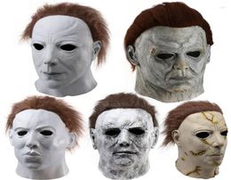Party Masks Halloween Scary Face Mask Michael Myers Horror Cosplay Costume Latex Props Men Adult Kids Full2054362
