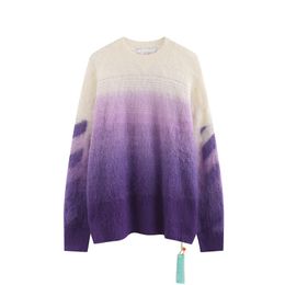 Fashion designer mens luxury sweater OFF high quality mohair gradient cotton sweater speed bump long sleeve back arrow mens and womens sweatshirts