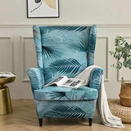 Chair Covers Wingback Flower Sofa Cover Set Elastic All-covered Armchair Protector Living Room Wing Back Cushion