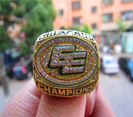 2003 Edmonton Eskimos Grey Cup Team s ship Ring With Wooden Display box Sport souvenir Fan Promotion Gift 20209483454