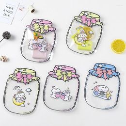 Gift Wrap 5Pcs Hairpin Storage Bag Resealable Cartoon Bottle Shape Plastic Bags Clear Valentine Candy Jewelry Gifts