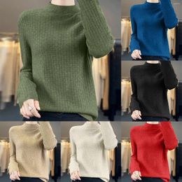 Women's Blouses For Women Business Casual Half Turtle Style Sweater Stand Wool Bottoming Ropa Mujer Tendencia 2024