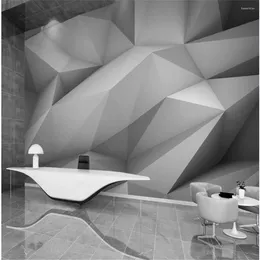 Wallpapers European Minimalist 3d Three-dimensional Grey Background Wall