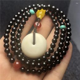 Link Bracelets Hainan Original Color-Black Coconut Pedicle Loach Back Color108Piece With Topaz Accessories Bracelet Black Gold High Density