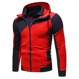 Men's Jackets Spring Autumn Spliced Jacket Mountaineering Fashion Male Zipper With Hood Sports Windbreaker Outwear