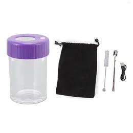 Storage Bags Magnifying Lighted Jars Portable Waterproof Multipurpose Acrylic Shell Jar USB Charging Port With LED Light For Home