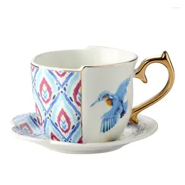 Cups Saucers Luxury European Coffee Cup Cappuccino Mug English Tea Set Reusable Ceramic And Saucer Latte Tazas Kitchen Accessories