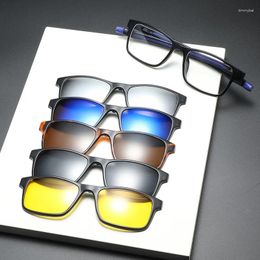 Sunglasses Frames 2503 Set Men Sports Leg Optical Frame Magnetic Suction Five Piece Clip Polarized Wholesale