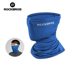 Fashion Face Masks Neck Gaiter Rockbros Summer Scarf Sunscreen Silk Bicycle Head Wear Motorcycle Scooter MTB Road Mask Breathable Bandage Q240510