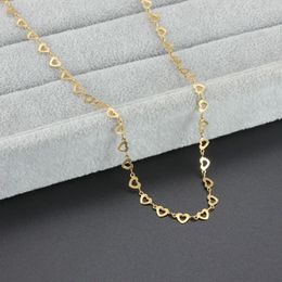 Chains Fashion Stainless Steel Heart Chain Necklaces For Women Gold Silver Colour Cute Romantic Neck Choker Necklace Jewellery 16 20 Inch