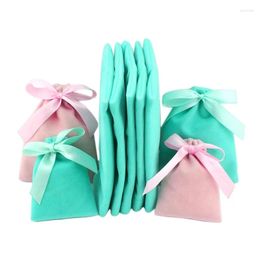 Gift Wrap 50Pcs Velvet Bags With Ribbon Small Drawstring Pouches For Jewellery Packaging Lipstick Cosmetic Wedding Christmas Candy Bag