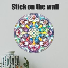 Decorative Figurines 15cm/20cm/30cm Mandala Window Hangings With Chain Flower Stained Acrylic Panel Stain Glass Kids Room Decor