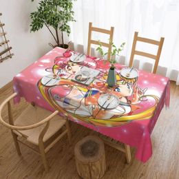 Table Cloth Rectangular Waterproof Super Sailors Moon Chibi Cover Anime Tablecloth For Picnic