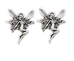 200Pcs alloy Angel Fairy Charms Antique silver Charms Pendant For necklace Jewellery Making findings 21x15mm247o215s4735260