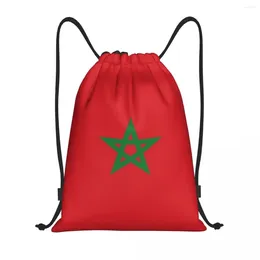 Shopping Bags The Flag Of Morocco Drawstring Bag Women Men Foldable Gym Sports Sackpack Training Backpacks