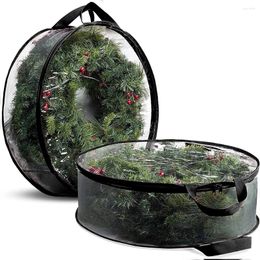 Storage Bags Foldable Christmas Garland Bag With Handle Xmas Wreath Rattan Home Organizer Cover Protect Waterproof