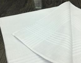 100 cotton handkerchief high quality 38cm men Square handkerchief full white men hanky pocket squares c1843861324