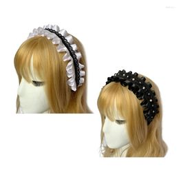 Party Supplies Lace Pearls Headband Ribbon Hairband Accessories Headdress 449B