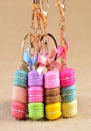 New Cake Key chain fashion car Key Ring Women bag charm accessories France Cake with Eiffel Tower Keychain gift Jewelrye9035683