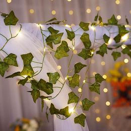 LED Vine Biomimetic Climbing Tiger Solar Cell String Outdoor Courtyard Garden Decoration Copper Wire Leaf Color Light