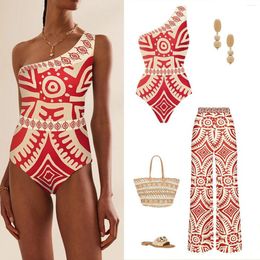 Women's Swimwear European And American Sexy Jumpsuit Conservative Belly Covering Lace Up Swimsuit Spring Mesh Beach Colourful Shorts