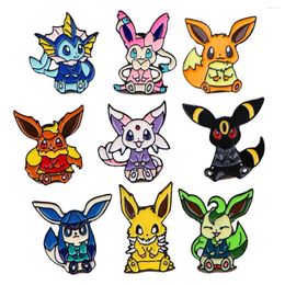 Brooches Cute Eevee Enamel Pin Anime For Women Lapel Pins Badges On Backpack Clothing Accessories Fashion Jewellery Kids Gift