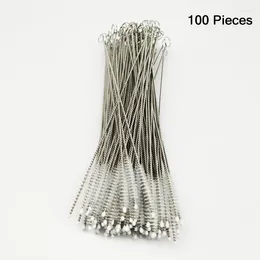 Drinking Straws 100Pcs/lot Crystal Pipe Cleaning Brush Stainless Steel Wash Straw Brushes Wholesale