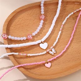 Pendant Necklaces Soft Pottery Pearl Colourful Beaded Necklace Valentine's Day Jewellery Women's Year