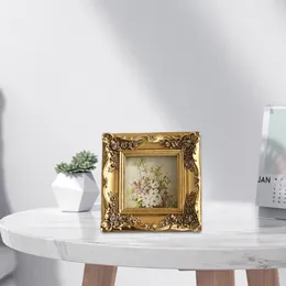 Frames Resin 4x4 Square Po Frame Desktop And Wall Hanging Painting Holder Decorative Picture For Home Table Decor