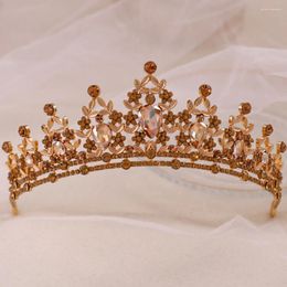 Hair Clips UODCM Women Wedding Tiara Crystal Bridal Crown Silver Colour Diadem Veil Tiaras Accessories Headpieces Head Jewellery