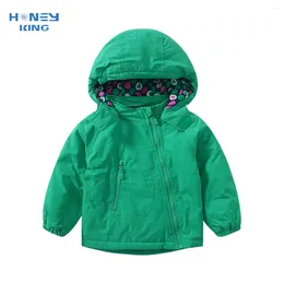 Jackets HONEYKING Baby Girls Winter Clothes Kids Thin Cotton Hooded Coat Spring Jacket Children Clothing For Boys Warm Outerwear