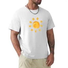 Men's Polos Brushed Watercolor Painted Sun T-shirt Summer Top Short Sleeve Tee Plain Mens T Shirts