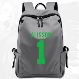 Backpack Alisson Ramses Becker Brazil Daypack Blue Black Grey Schoolbag Football Star Rucksack School Bag Laptop Day Pack