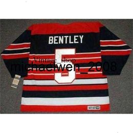 Vin Weng Men Women Youth MAX BENTLEY 1940s CCM Vintage Hockey Jersey Goalie Cut All Stitched Top-quality Any Name Any Number