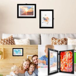 Frames Kids Art Frame Wooden Child Artwork Picture A4 Front Opening Po Wall Mounted Display Holds