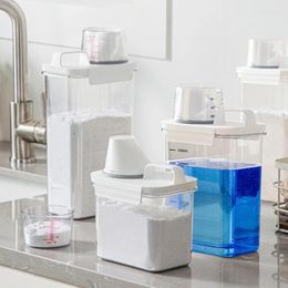 Storage Bottles Practical Laundry Detergent Dispenser Stackable Measuring Cup Jar Plastic Tanks For Various Ingredients