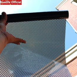 Window Stickers Black Net White Mesh Pattern Self-adhesive Glass Film Kids Room Office Light